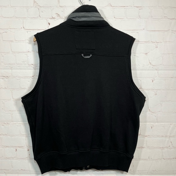 Akademiks AKDMKS Vest Mens Large Black Adjustable Collar Pockets Full Zip - Picture 8 of 10